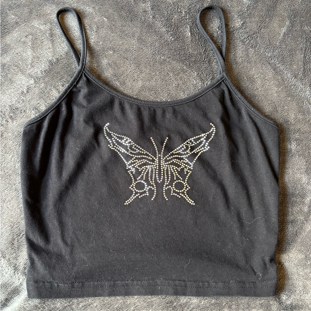 SHEIN Gray Graphic Crop Camisole